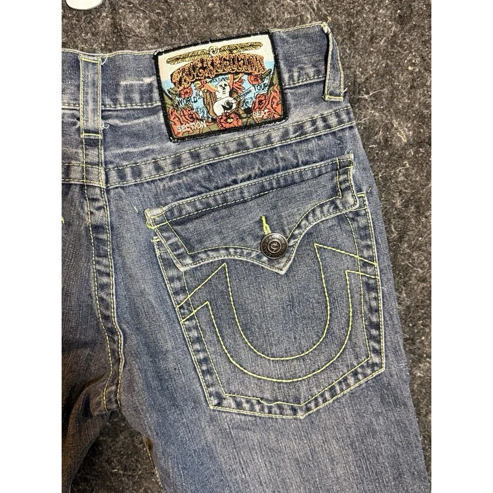 True Religion World Tour Section Straight Seat Jeans Men's Size 34x31. READ